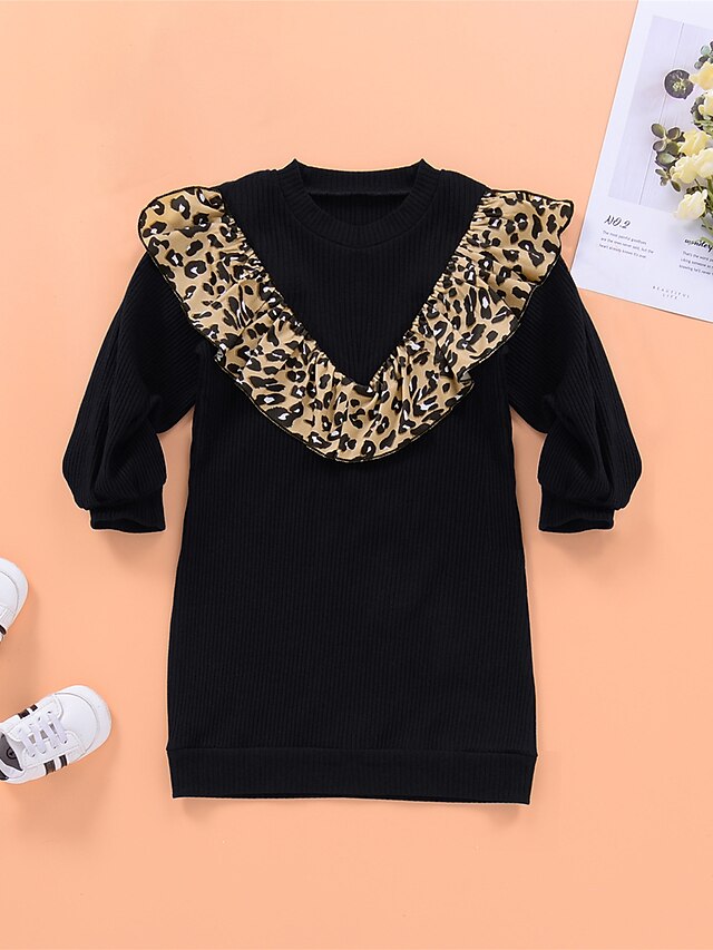 Baby & Kids Girls Clothing | Kids Girls Sweatshirt Long Sleeve Leopard Black Wine Children Tops Spring Summer Active Fashion Dai