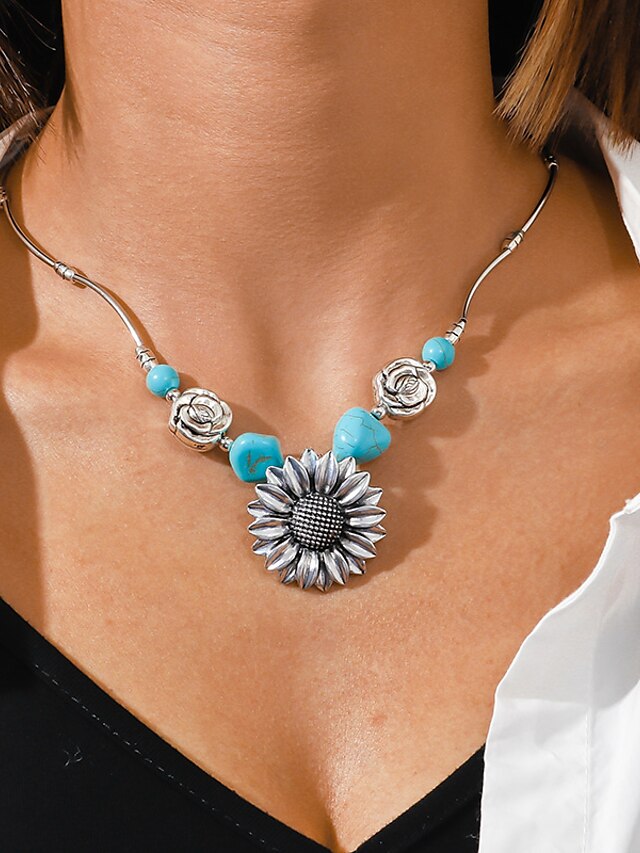 Womens Clothing Womens Accessories | Womens necklace Archaistic Street Sunflower Necklaces - DG29453