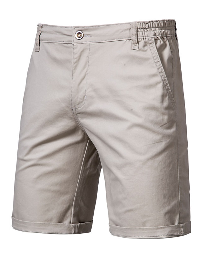  Men's Classic Style Fashion Shorts Cargo Shorts Pocket Short Pants Sports Outdoor Casual Micro-elastic Solid Color Cotton Blend Comfort Breathable Mid Waist Green Black Wine Khaki Light Grey 32 34 36