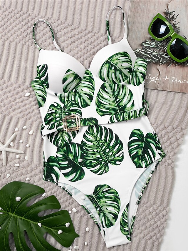 Womens Clothing Womens Swimwear | Womens Swimwear One Piece Monokini Bathing Suits Normal Swimsuit Tummy Control Open Back Print