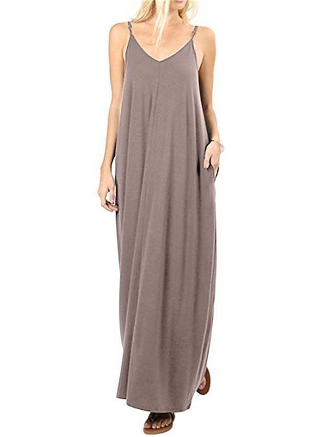 Womens Clothing Womens Sleep & Lounge | Womens Pajamas Nightgown Dress Pure Color Comfort Home Cotton Blend Straps Sleeveless Ba