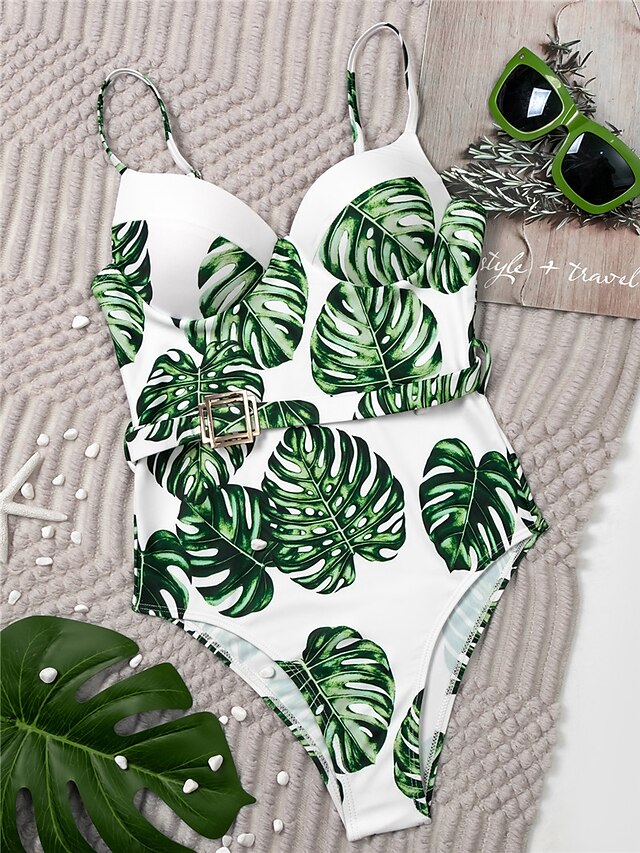 Womens Clothing Womens Swimwear | Womens Swimwear One Piece Monokini Bathing Suits Normal Swimsuit Tummy Control Open Back Print