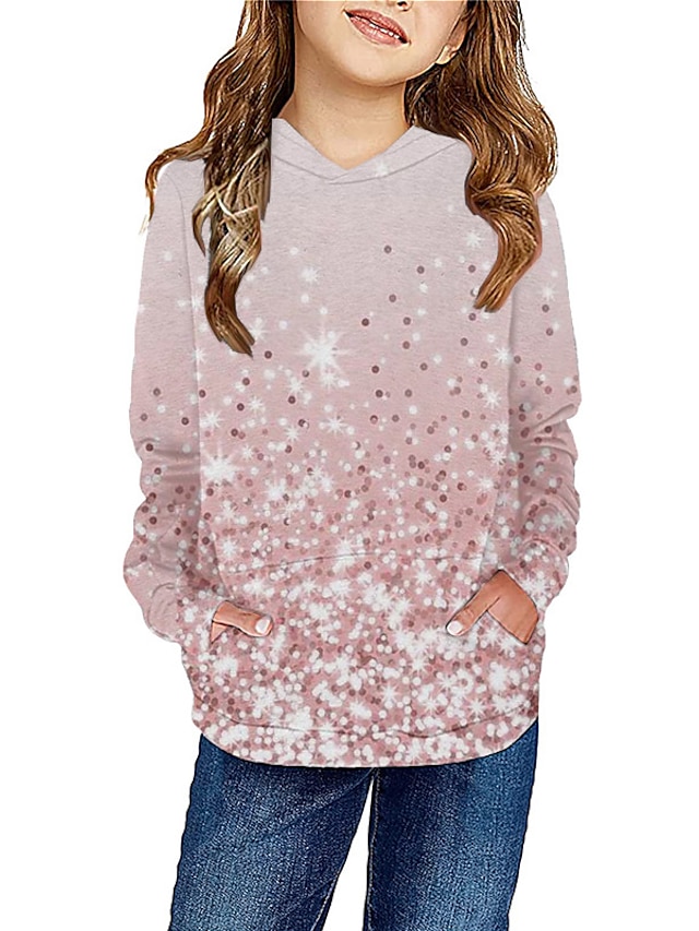 Baby & Kids Girls Clothing | Kids Girls Hoodie Long Sleeve 3D Print Gradient Pocket Pink Children Tops Fall Spring Fashion Stree