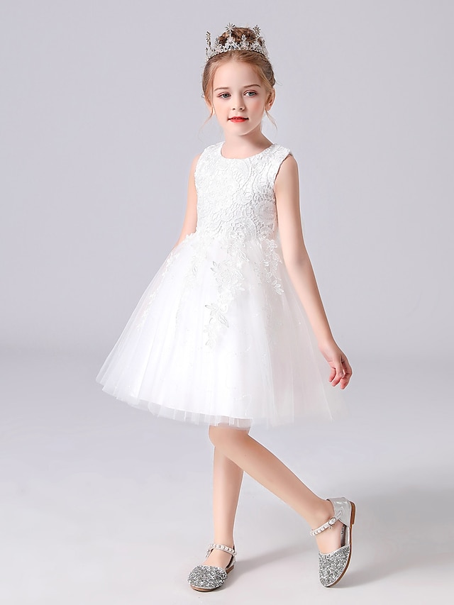 Kids Girls' Dress Solid Colored Flower Sleeveless Party Special ...