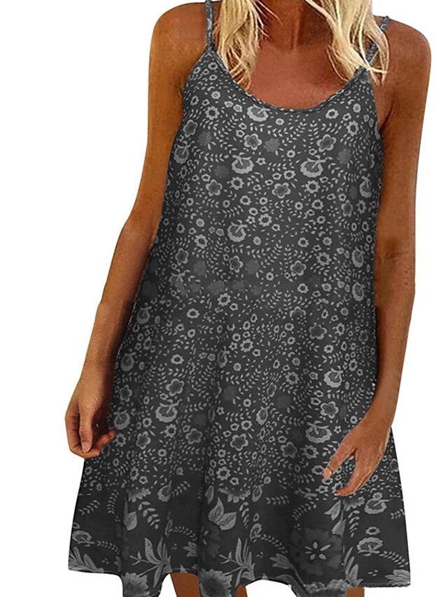 Womens Clothing Womens Dresses | Womens Floral Dress Short Mini Dress Green Blue Gray Wine Light Blue Sleeveless Floral Backless