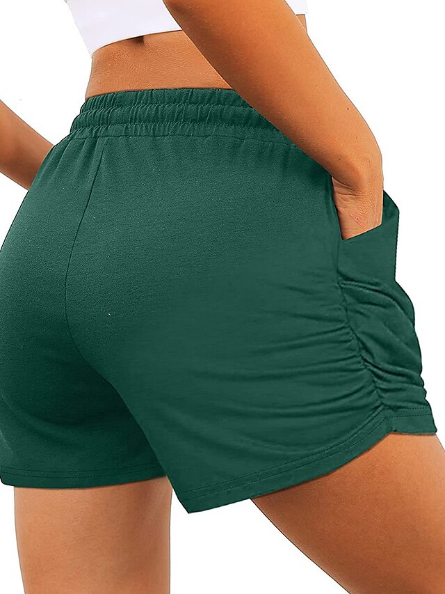 Womens Clothing Womens Bottoms | Womens Casual / Sporty Athleisure Shorts Side Pockets Short Pants Casual Weekend Micro-elastic 