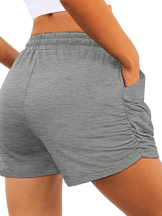 Womens Clothing Womens Bottoms | Womens Casual / Sporty Athleisure Shorts Side Pockets Short Pants Casual Weekend Micro-elastic 