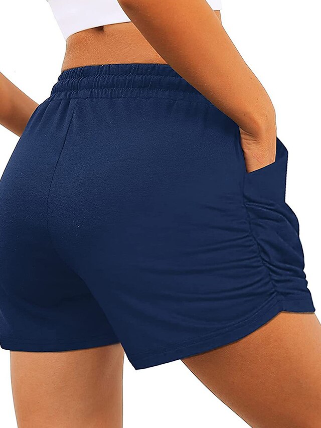 Womens Clothing Womens Bottoms | Womens Casual / Sporty Athleisure Shorts Side Pockets Short Pants Casual Weekend Micro-elastic 