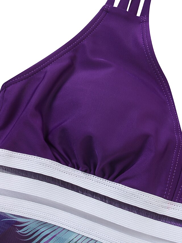 Women's Plus Size Swimwear Tankini 2 Piece Swim Dress Swimsuit 2 Piece Modest Swimwear Open Back