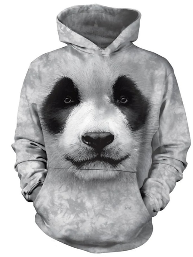 Baby & Kids Girls Clothing | Kids Girls Hoodie Long Sleeve 3D Print Panda Animal Pocket Gray Children Tops Fall Spring Fashion S