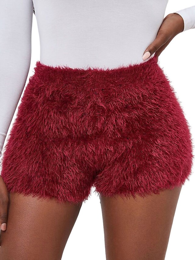 Womens Clothing Womens Bottoms | Womens Fashion Shorts Hot Pants Elastic Waist Short Pants Casual Weekend Micro-elastic Plain Co