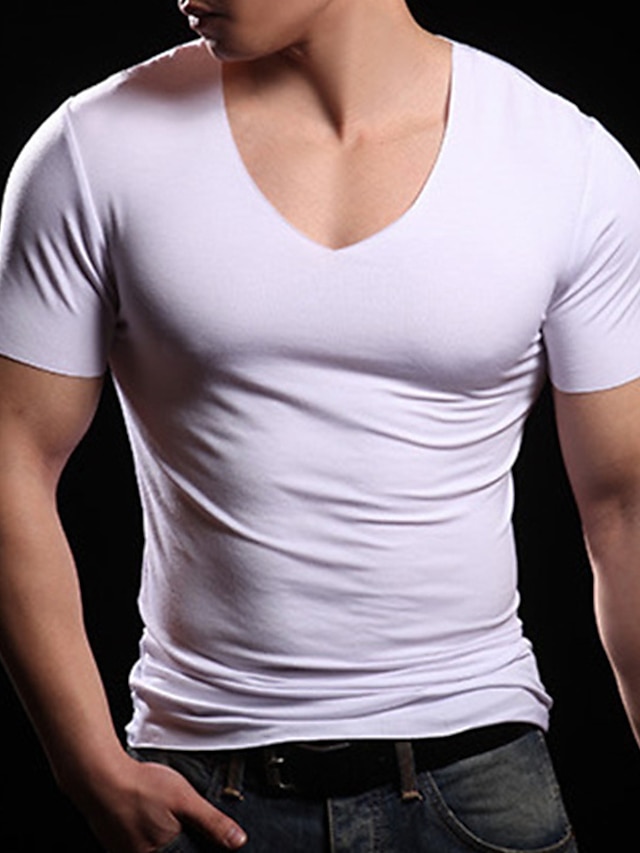  Homme T shirt Tee Plein Col V Plein Air Vacances Manche Courte Vêtement Tenue Mode Design Casual Confortable