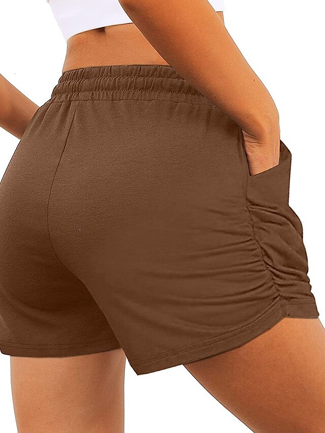 Womens Clothing Womens Bottoms | Womens Casual / Sporty Athleisure Shorts Side Pockets Short Pants Casual Weekend Micro-elastic 