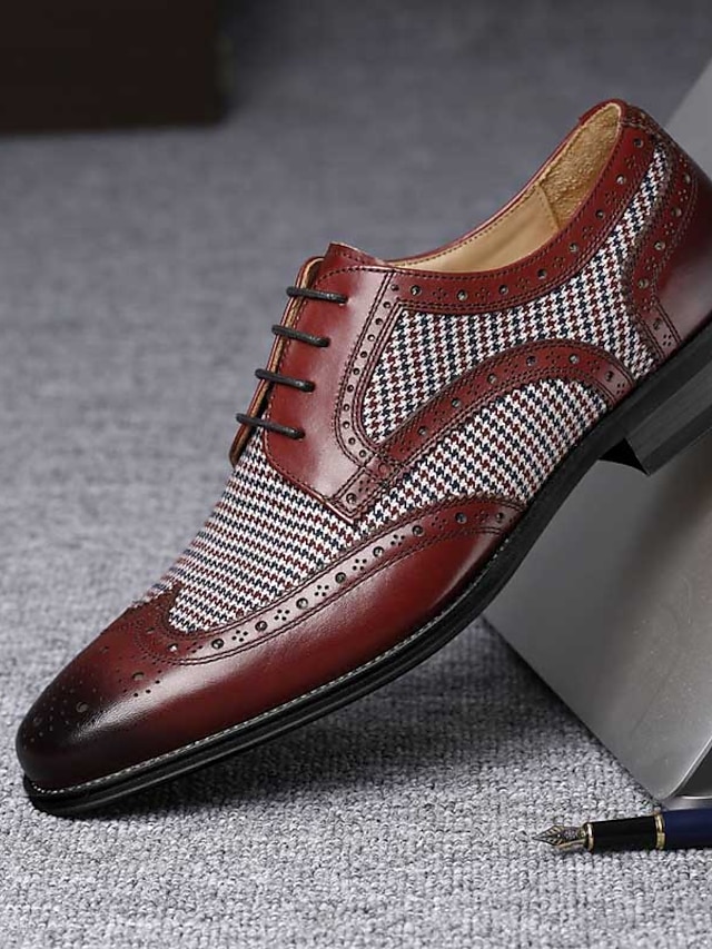 Men's Oxfords Brogue Wingtip Shoes Vintage Business Daily Office ...