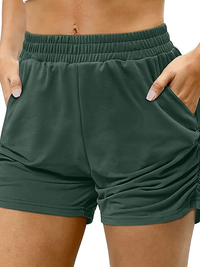 Womens Clothing Womens Bottoms | Womens Casual / Sporty Athleisure Shorts Side Pockets Short Pants Casual Weekend Micro-elastic 