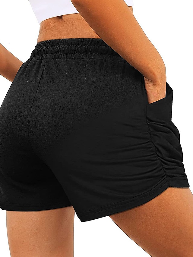 Womens Clothing Womens Bottoms | Womens Casual / Sporty Athleisure Shorts Side Pockets Short Pants Casual Weekend Micro-elastic 