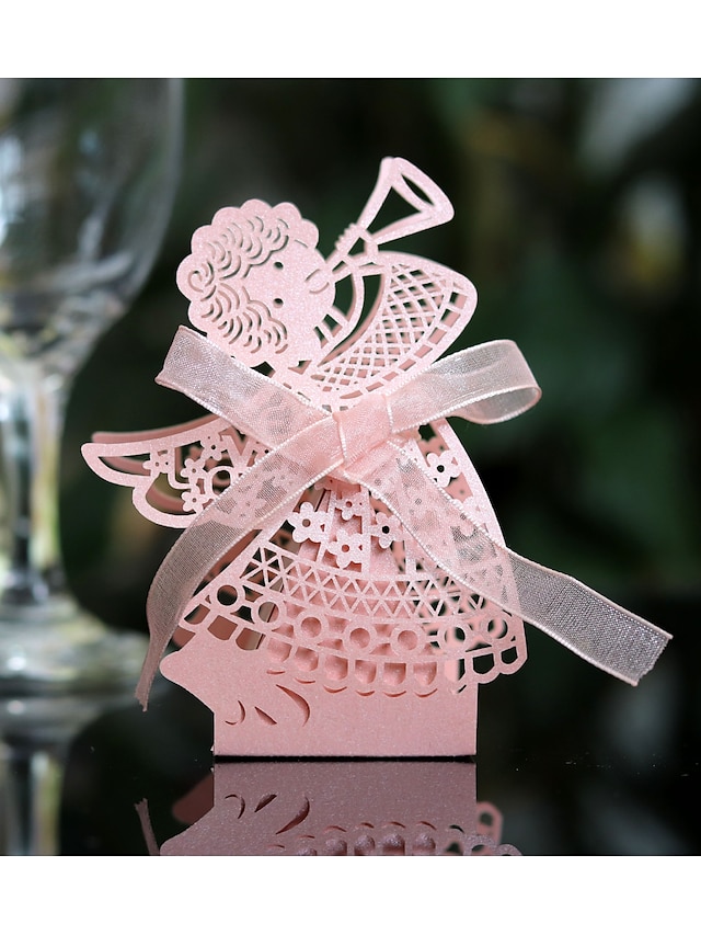  Wedding Creative Gift Boxes Non-woven Paper Ribbons 100pcs
