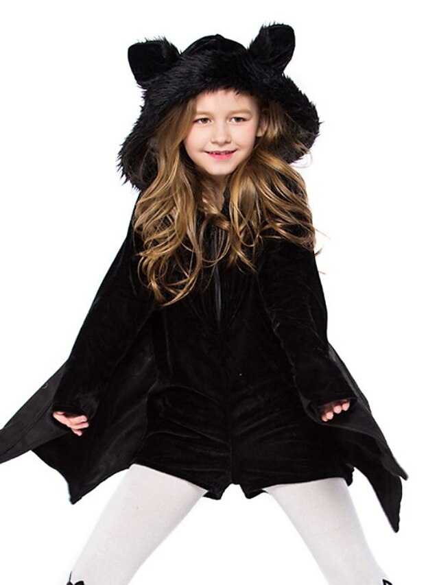 Baby & Kids Girls Clothing | Kids Girls Halloween Clothing Set 2 Pieces Long Sleeve Black Solid Color Patchwork Vacation Cosplay