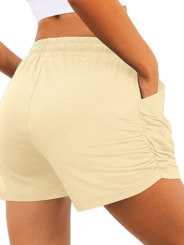 Womens Clothing Womens Bottoms | Womens Casual / Sporty Athleisure Shorts Side Pockets Short Pants Casual Weekend Micro-elastic 