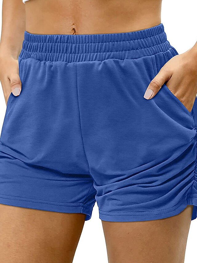 Womens Clothing Womens Bottoms | Womens Casual / Sporty Athleisure Shorts Side Pockets Short Pants Casual Weekend Micro-elastic 