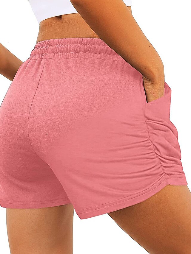 Womens Clothing Womens Bottoms | Womens Casual / Sporty Athleisure Shorts Side Pockets Short Pants Casual Weekend Micro-elastic 