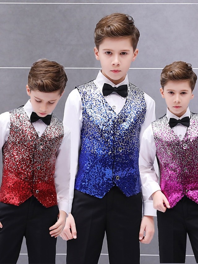 Wedding One-piece Suit ( Vest Bow ) Kids Boys Ring Bearer Suits ...