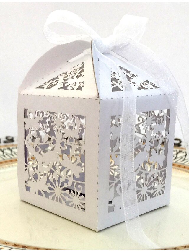  Svatební kreativita Dárkové krabice Netkaný papír Stuhy 100ks