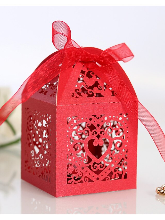  Wedding Creative Gift Boxes Non-woven Paper Ribbons 50pcs