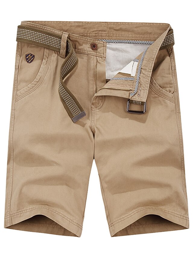 Men's Chinos Shorts Embroidered Zipper Multiple Pockets Letter Embroidery Graphic Prints Comfort