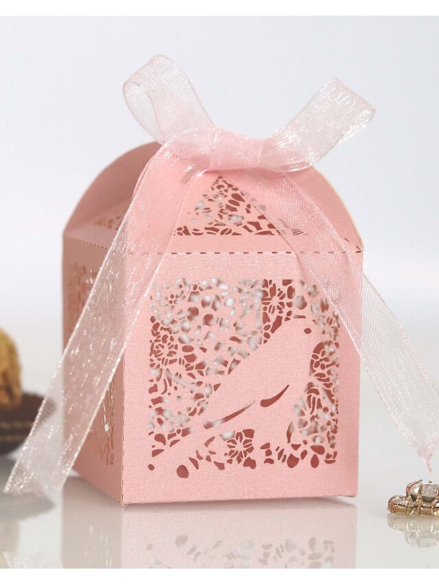  Wedding Creative Gift Boxes Non-woven Paper Ribbons 100pcs