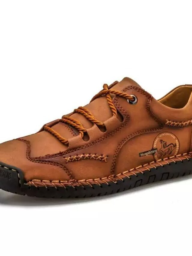  Hombre Zapatos Zapatos de taco bajo y Slip-On Mocasines de Confort Mocasines de cuero Casual Clásico Exterior Diario Microfibra Rojo marrón Amarillo marron Negro Verano Otoño