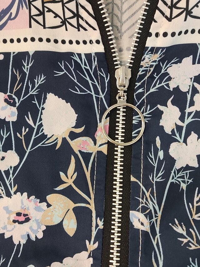 Kvinnors Blommigt Set Kort Skjorta Polyester Vida Byxor