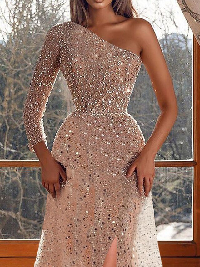 A-Line Sparkle Sequin Prom Dress Formal Evening Gowns Y1020