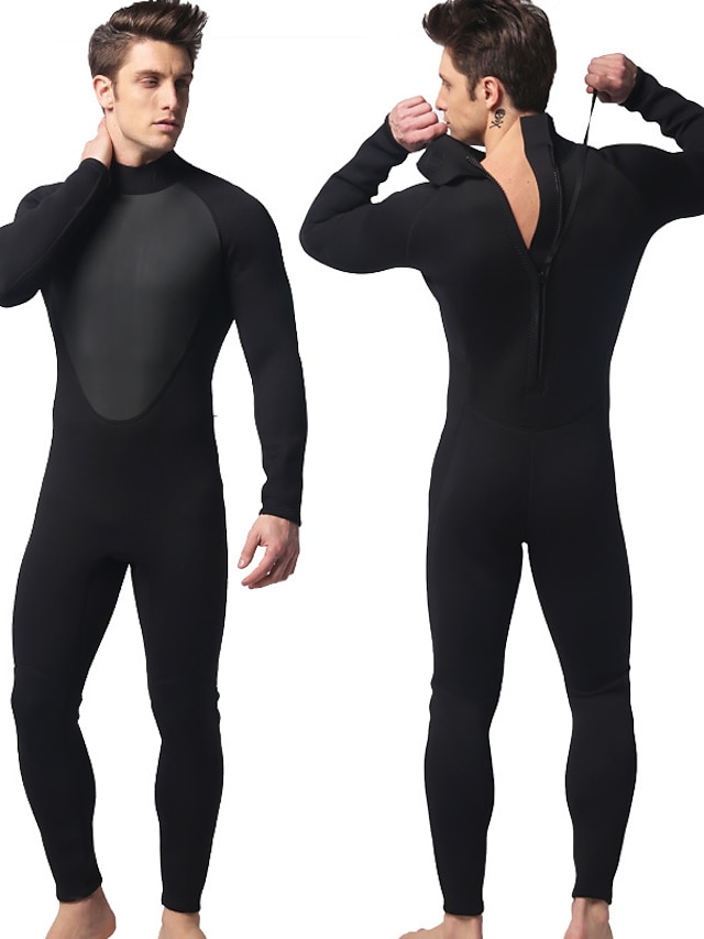  MYLEDI Men's Full Wetsuit 3mm SCR Neoprene Diving Suit Thermal Warm UPF50+ High Elasticity Long Sleeve Full Body Back Zip - Swimming Diving Surfing Scuba Patchwork Spring Summer Winter