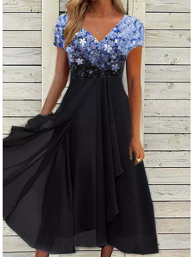 Women's Casual Dress Lace Dress Sheath Dress Midi Dress Black Blue ...