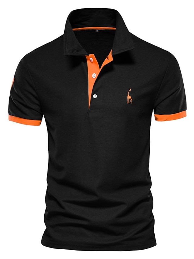  Men's Collar Polo Shirt Golf Shirt Classic Summer Short Sleeve Black / Red Orange Red Blue / White Gray White Polka Dot Turndown Outdoor Daily Button-Down Clothing Clothes Classic