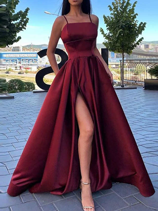 A-Line Evening Gown Sexy Dress Wedding Guest Prom Sweep / Brush Train ...
