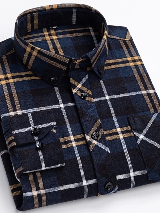  Men's Shirt Flannel Shirt Graphic Prints Square Neck A B C D E Casual Daily Long Sleeve collared shirts Clothing Apparel Designer
