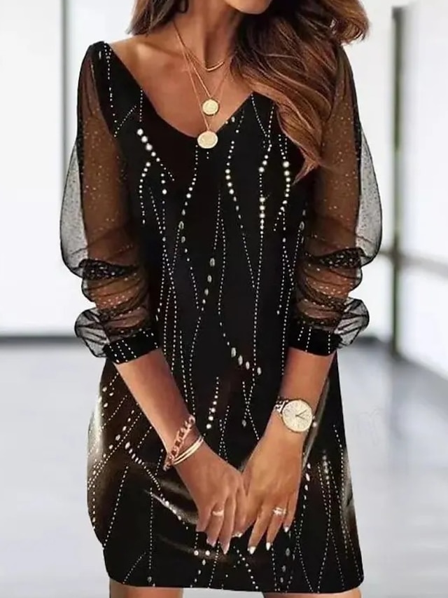  vestido feminino preto manga longa cor pura renda verão primavera outono decote v moda vestido de verão fim de semana 2023 s m l xl