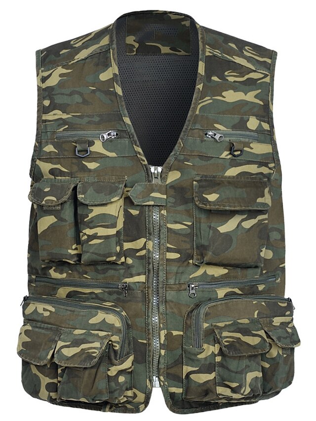  Camouflage Camouflage Breathable Outdoor Fishing Quick Dry Vest Men's Casual Spring and Autumn Waistcoat Multi-pocket Fishing Vest