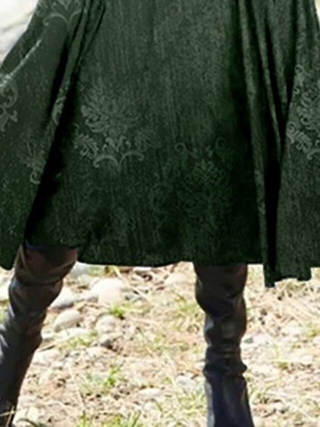 Vestidos de cuello redondo de terciopelo con cola de barrido Verde Oscuro