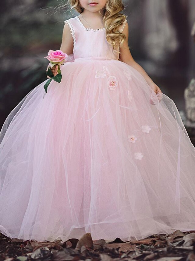 Princess Floor Length Flower Girl Dress First Communion Cute Prom Dress