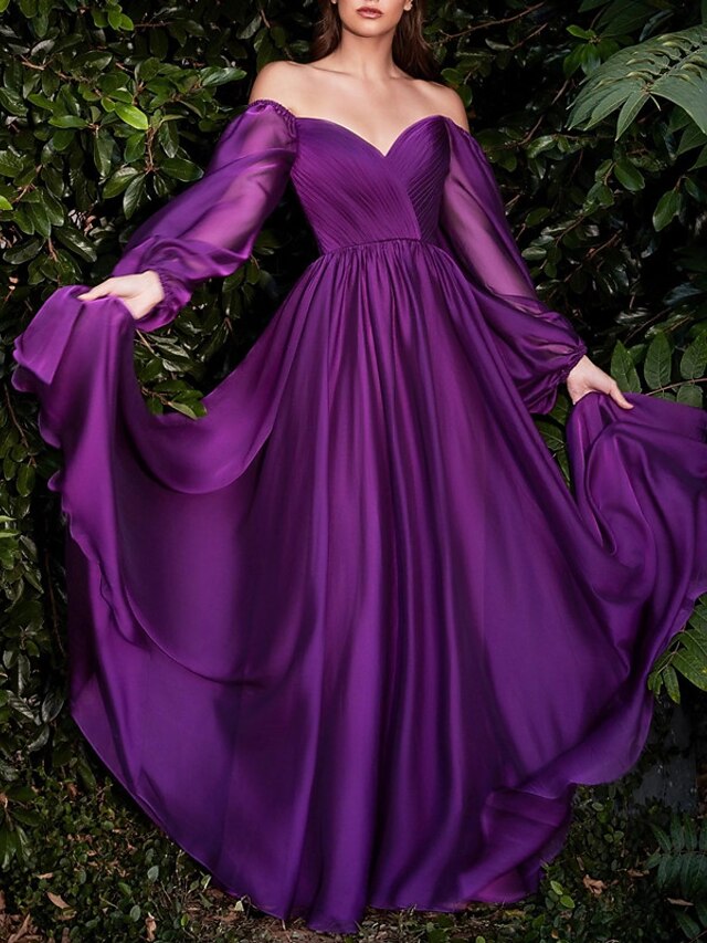 ALine Evening Gown Elegant Dress Formal Wedding Guest Floor Length