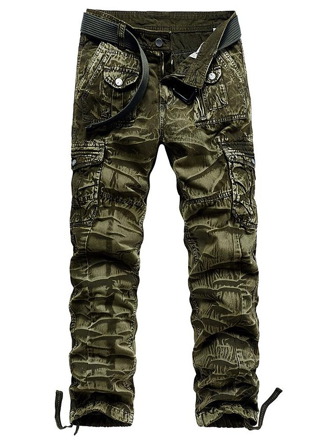  Men's Cargo Pants Trousers Tie Dye Camouflage Full Length Daily Wear Cotton Fashion Black camouflage Army green camouflage Micro-elastic