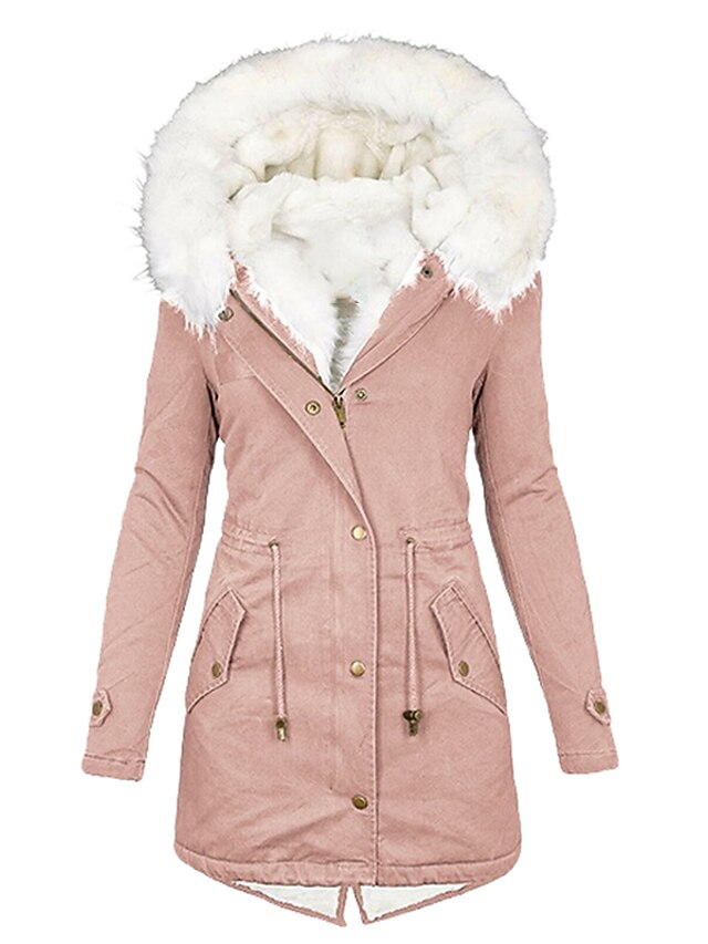 Womens Winter Coat Winter Jacket Parka Warm Breathable Outdoor Valentines Day Daily Wear 