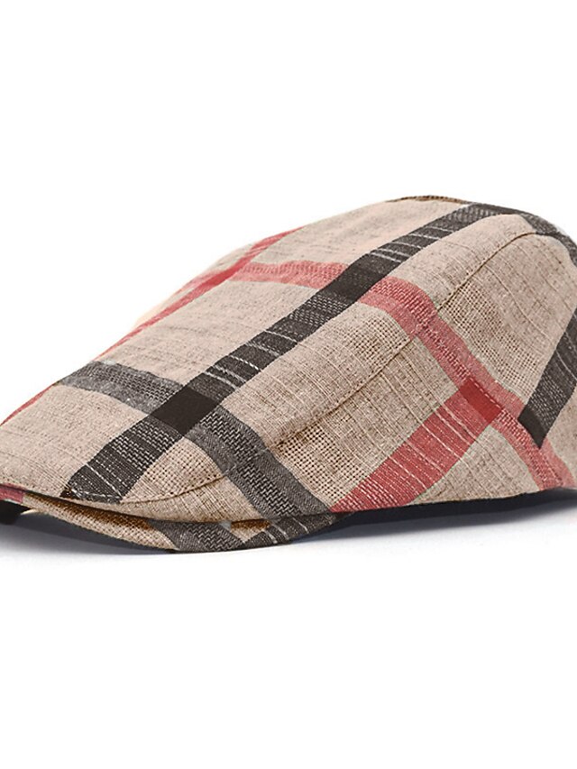 Men's Flat Cap Black Red Cotton Two tone 1920s Fashion Casual Outdoor ...