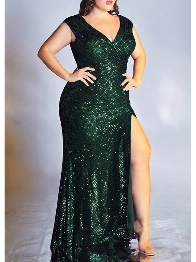 Robe Franges Paillettes Vintage Femme – Sans Manches Col V Grande Taille Cocktail Mariage Gatsby Années 20