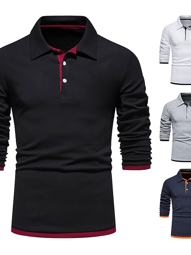 Men's Polo Shirt Golf Shirt Casual Daily Classic Collar Button Down ...