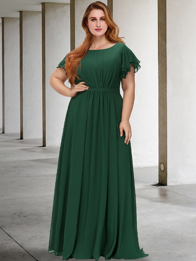 ALine Mother of the Bride Dresses Plus Size Hide Belly Curve Elegant