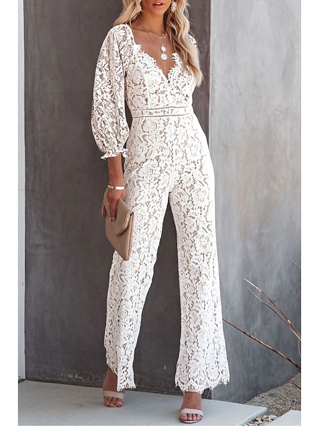  Women's Elegant for Party Sexy Backless Rompers Elegant High Waist Lace Halter Jumpsuit and Romper
